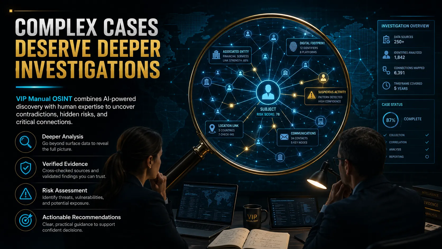 VIP Manual OSINT Investigation by OSINT Jet for sensitive and high-risk cases